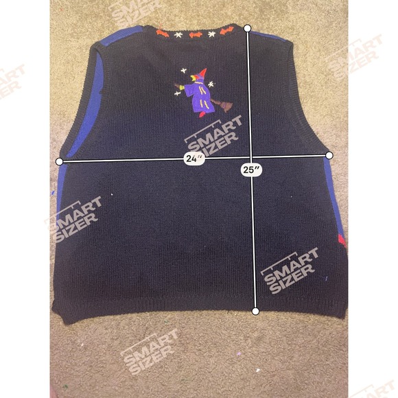 VTG Designers Originals Studio Halloween Witches Pumpkins Knit Sweater Vest XL - Picture 4 of 4